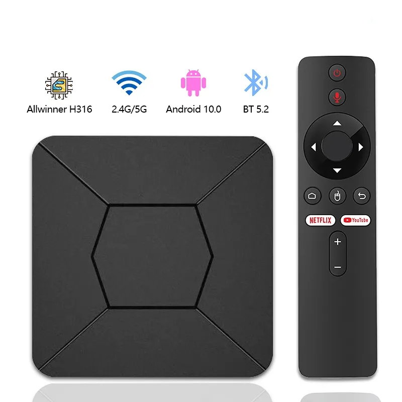 Q5 HDR Smart TV Box Android TV 10 Allwinner H316 4K ATV HDR Prefijo De TV  Portátil 2.4G / 5G WIFI BT5.0 2G 8G 100M De 20,2 €