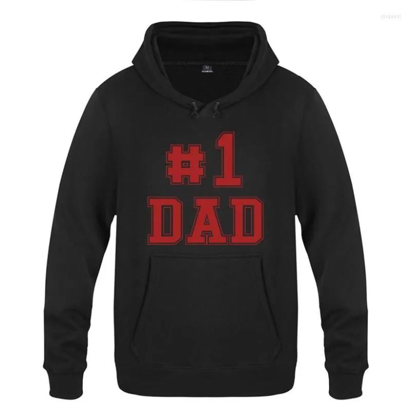 Men's Hoodies #1 DAD Creative Fathers Day Gift Sweatshirts Men 2023 Mens Hooded Fleece Pullover