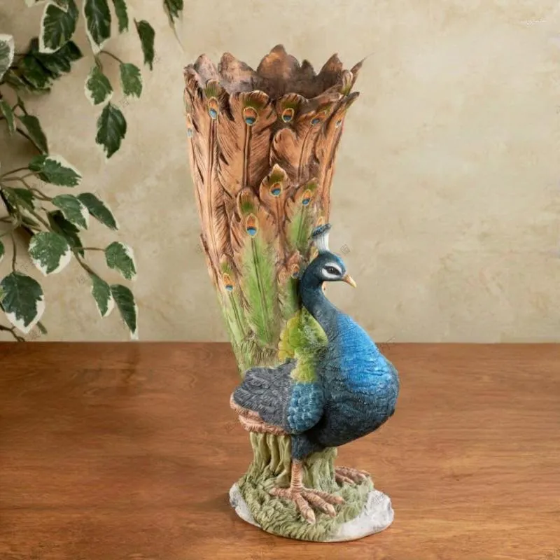 Vases Love Nanguo Peacock Tail Vase Décoration de table Salon Chambre