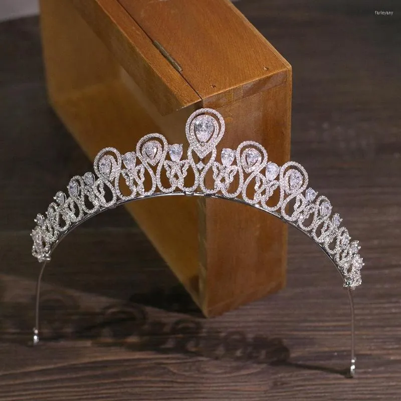 Haarclips Silver Color Rhinestone Crown en Tiara Wedding Jewelry Accessories for Women Bridal Headpiece C040