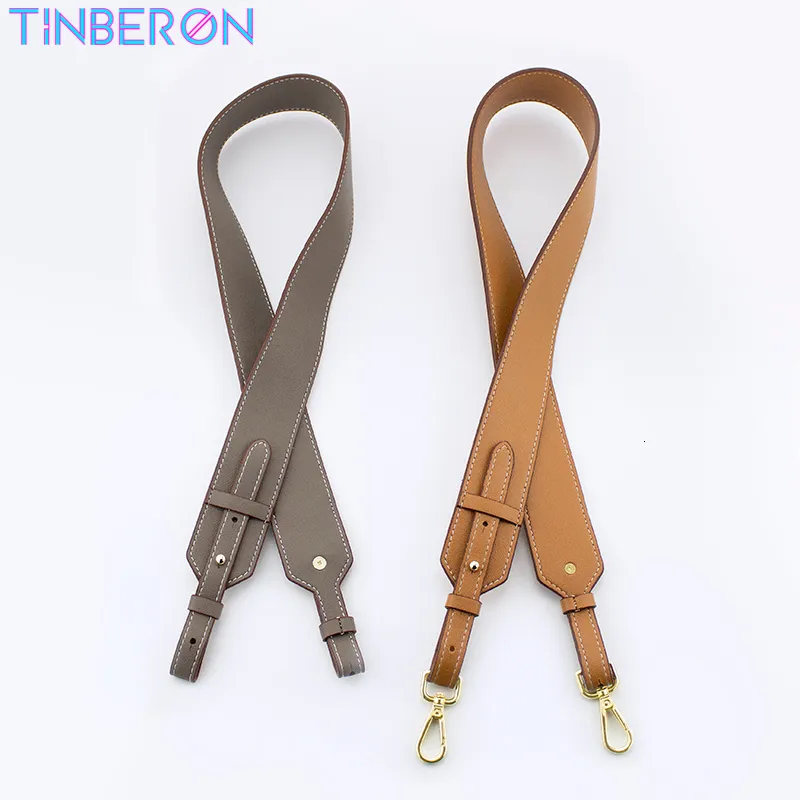 Bag Parts Accessories TINBERON Leather Bag Strap Luxury Designer No Buckle usable Shoulder Strap For Crossbody Adjustable Shoulder Bags Accessories 230302