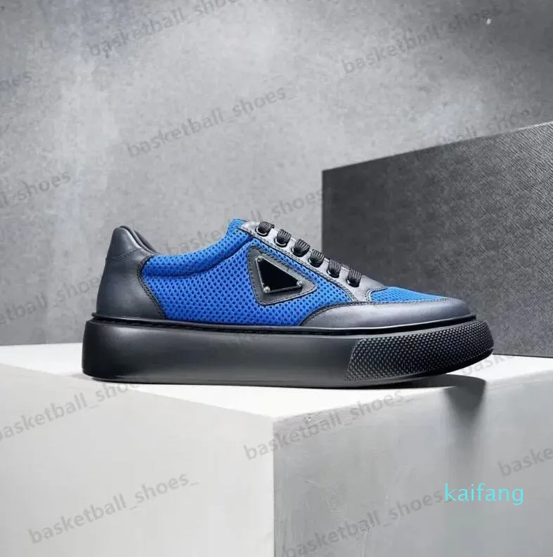 Designer Hommes Plate-forme Downtown Casual Chaussures Hommes Baskets En Cuir Véritable Sneaker 01