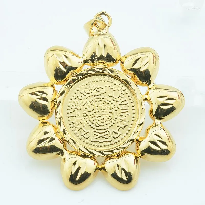 Pendant Necklaces 1pcs Mens Womens Fashion Yellow Gold Color Flower Pendants Optional Necklace Chains