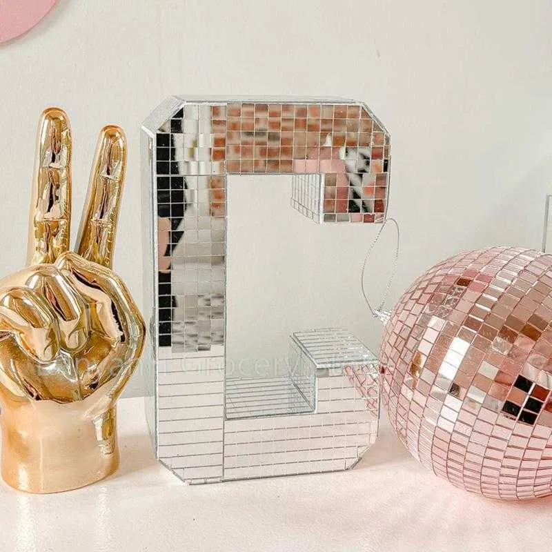 Home Decoration Disco Ball 9in 26 Letter Decor Wedding Decoration DIY Home Bar Party Accessories For Letter Disco Bedroom Decor