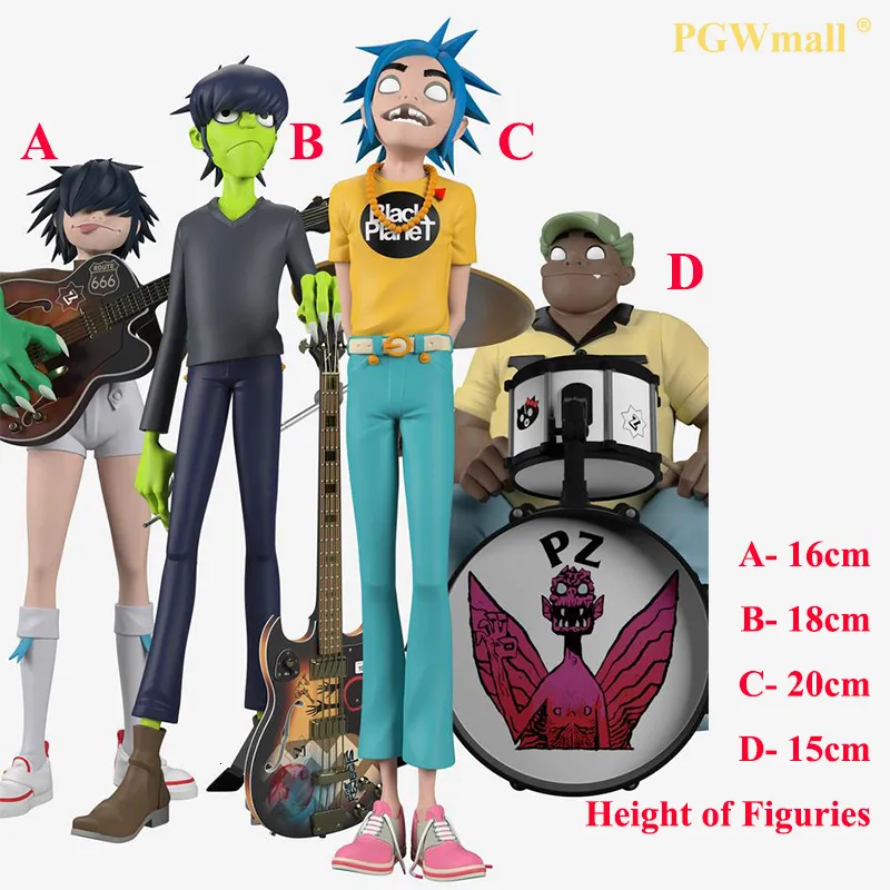 Decoratieve objecten Figurines Gorillaz Collectible Figuren Rockband Set van 4 Resin Ornamenten Home Decoratie Accessoires voor woonkamer Display 230302