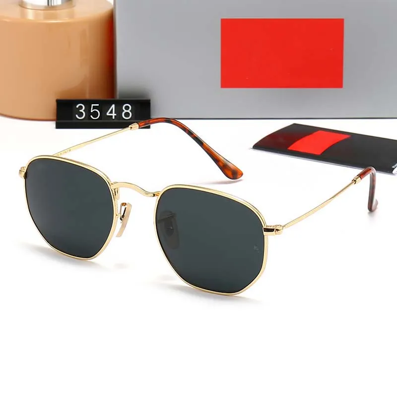 Designer-Brille Herren sechseckige Sonnenbrille Lunette de Soleil Raybane schwarzer Rahmen Herren-Damen-Sonnenbrille Unregelmäßige Brillen Sonnenbrillen