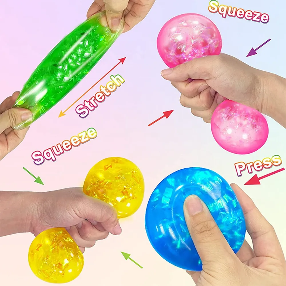 Anti Fidget Stress Ribbon Balls Jouets pour adultes enfants Soulagement sensoriel du stress Fidget TPR Balls Meilleur outil apaisant Soulager l'anxiété Cool Squeeze 1807