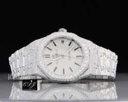 Vvs moissanite elmas özel buzlu izle lüks büstü aşağı elmas izleme erkekler için hip hop watch mücevher cdj84718qzpmru2