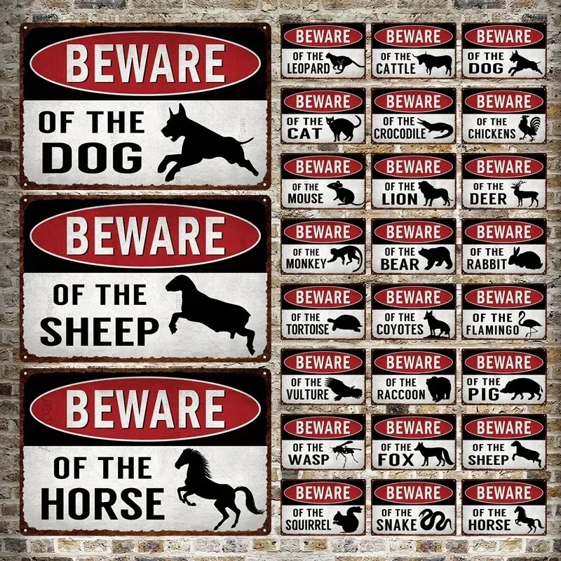 Funny Warning Metal Tin Sign, This Property Is Protected By Highly Trained Cr