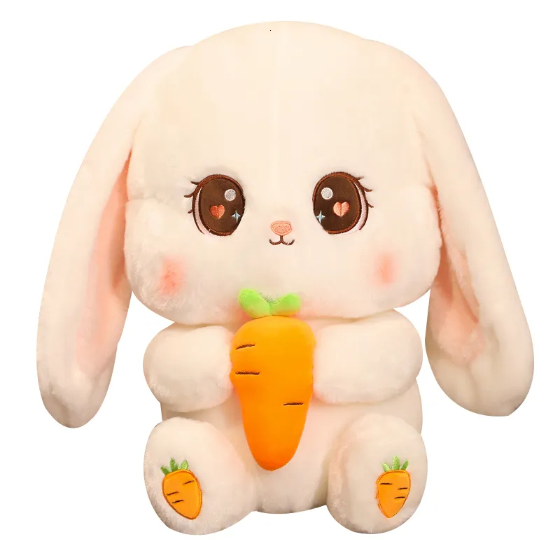 Plush Dolls Kawaii Plushie Bunny Stuffed Animal Cute Plush Radish Rabbit Holding Carrot Plush Toy Soft Pillow Doll Christmas Kid Girl Gifts 230303