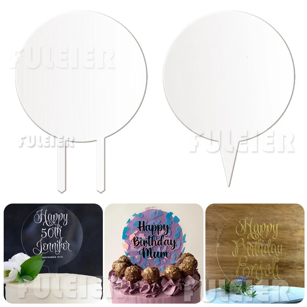 Outros suprimentos para festas de evento 15 cm de bolo de acrílico redondo toppers de círculo esclarecido DIY Topper DIY para ferramentas de decoração de aniversário de casamento 230302