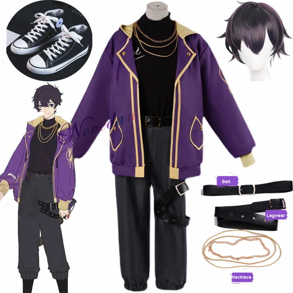 Anime kostymer vtuber luxiem shoto hund shxtou cosplay come nijisanji fancy party kostym peruk skor jacka halloween carnival uniform män kvinnor z0301