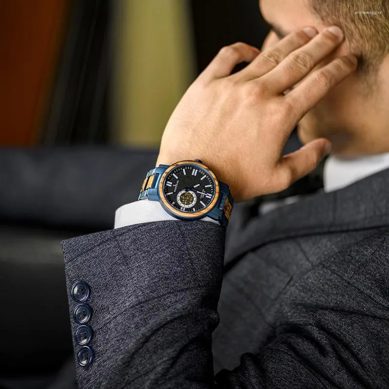 Armbanduhren Bobo Bird Herren Holz Edelstahl Automatische mechanische Armbanduhr 2023 Top Valentinstag Geschenke für Dropship