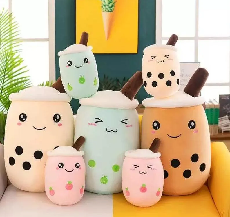 Bubble Tea Knuffel Knuffeldier Leuke Voedselkop Melk Boba Pluche Zacht Kussen Verjaardagscadeau