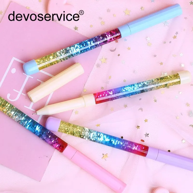 PCS CRYSTAL PEN 0.5mm SINGIBER SILIGN PENS GEL FOR SCHOOD ESTATIONY COLORED LIQUAR BALLPEN KAWAII SUPPRIS GIFTS