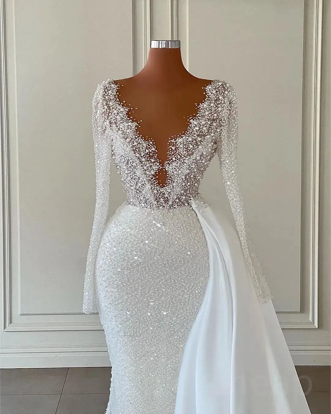 Lavish Sequins Lace V-neck Mermaid Evening Dress Lavish Sequins Lace V-neck Mermaid Evening Dress
