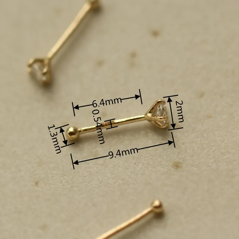 14k Real Gold 1mm Gold Nose Stud Customizable Body Jewelry In Goldtutu Material AU585 230303 From Zuo05 13.57 DHgate.Com
