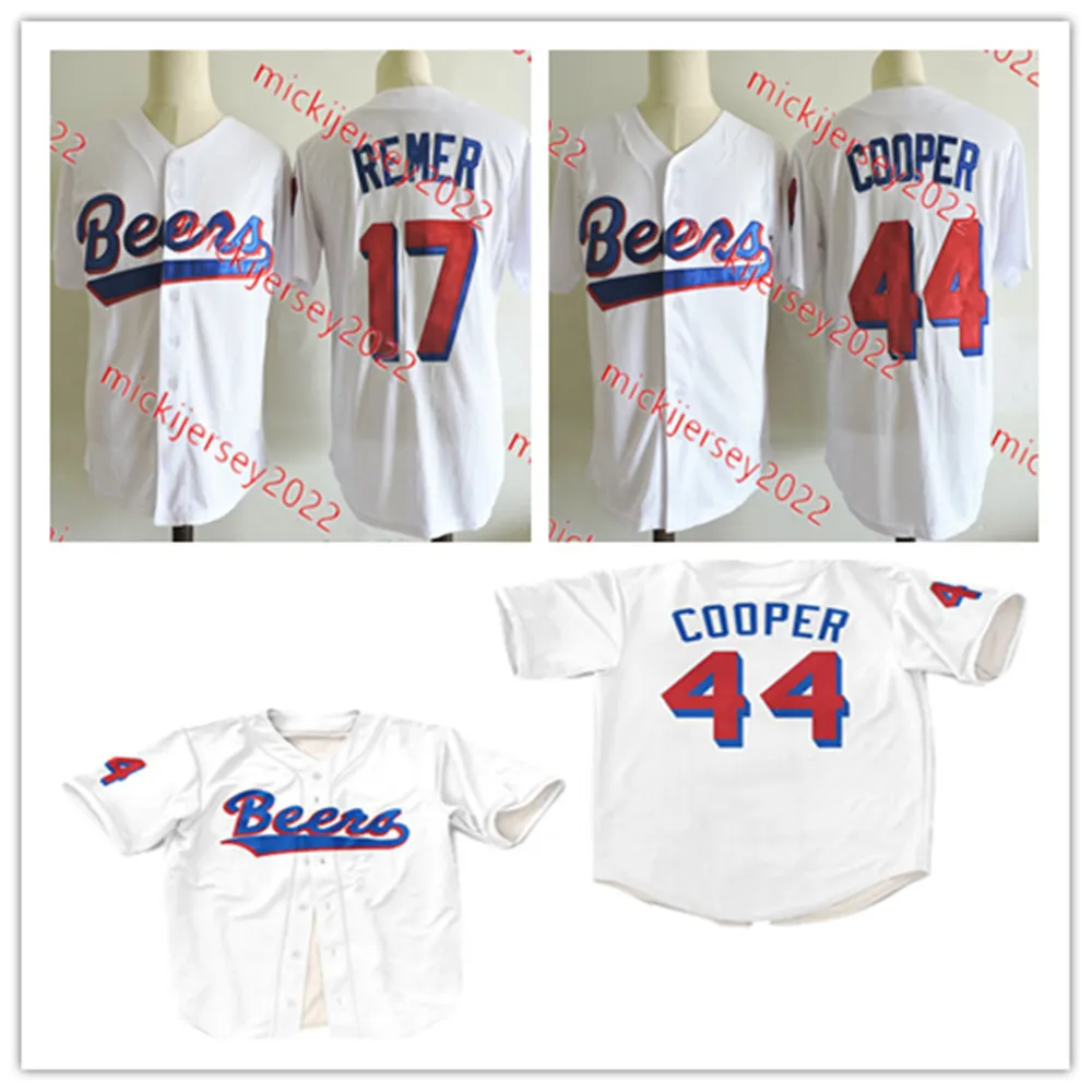 Baseball 17 Doug Remer BASEketball Beers Baseball Jersey Stitched #44 Joe Cooper Film Jerseys
