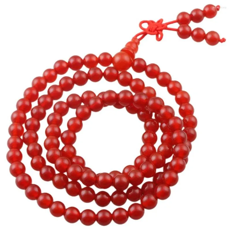 Strand SUNYIK Natur Carnelian Stone Charm Bracelet 6mm 108 Mala Bead Prayer Meditation Healing Energy Friendship Jewelry Gift For Women