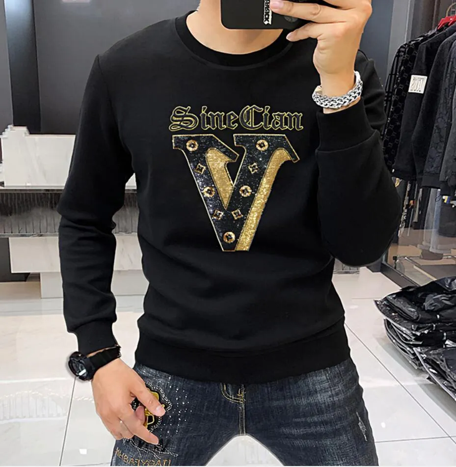 Herenhoodies Sweatshirts Nieuwe geborduurde herentrui licht luxe high-end heren T-shirt met lange mouwen T-shirt comfortabele persoonlijkheid mode heren herfstkleding