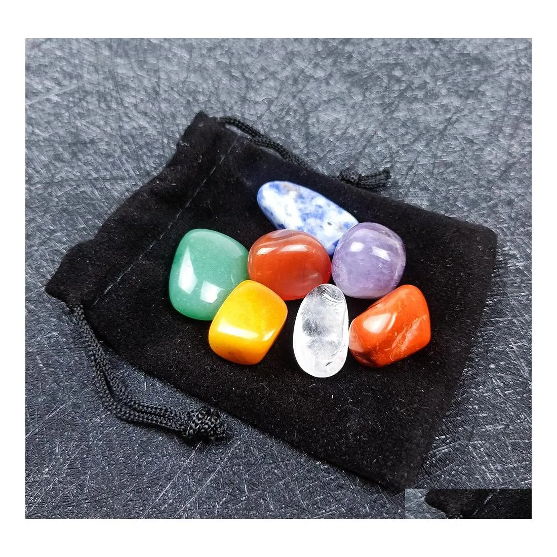 Stone Seven Chakra Set Irregar Reiki Healing Crystal Energy Ncing Stones Natural Stones Decoração Jóias Deliver Dhl7i