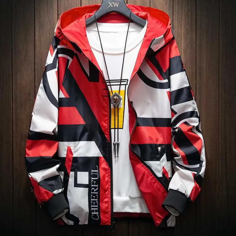 남성 재킷 양측 재킷 2023 패션 기하학적 패턴 윈드 브레이커 경전기 외부웨어 M-7xlmen 's