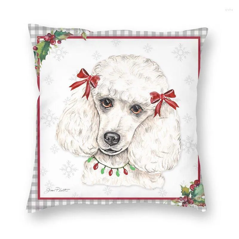 Pillow Luxury Cute Poodle Dog Pattern Cover For Sofa Polyester Pudel Caniche Case Home Decorative