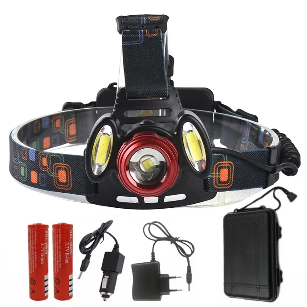 10000 Lumen LED -huvudlampan 18650 Batteri XML T6 COB LED -strålkastare Hunting Fishing Headlight Lamp260N