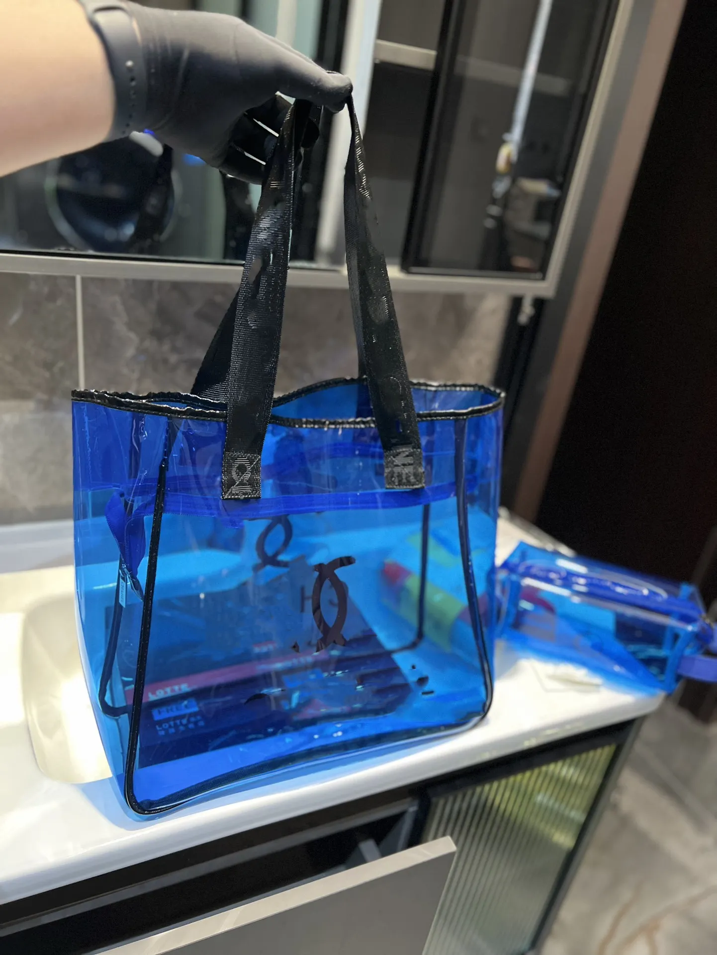 Vinyl store bags fashion