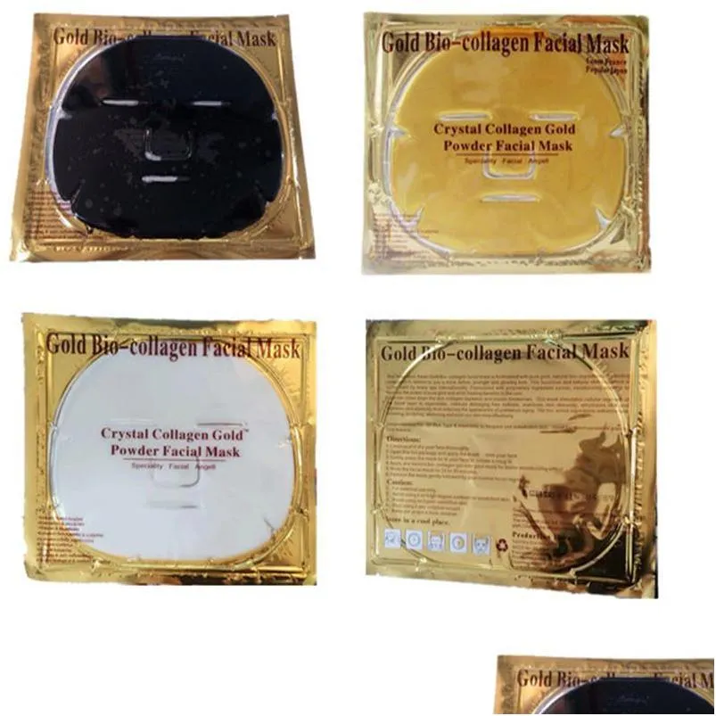 Outras ferramentas de cuidados com a pele máscara facial máscara de lama de lama de colágeno ouro máscara de folha de face dourada em pó de cristal dourado hidratante anti envelhecimento smo dh1ba