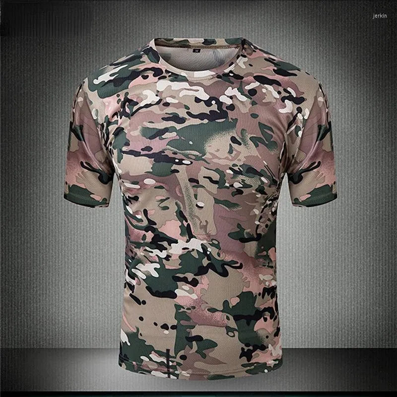 Heren t shirts zomer coolmax tactische camouflage shirt mannen ademen snel droge Amerikaanse leger gevecht t-shirt jagen