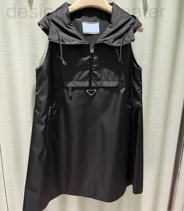 Casual Dresses Designer Women's dress designer skirts nylon hooded semi-zip summer sleeveless doll A-line version girl party casual skirt Size S-L N3R9