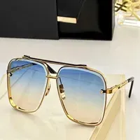 Luxury Designer Sunglasses for Man Women High Grade Square Trimmed Metal Sunglasses Mach Six Big Oversized Oval Frame Goggle Drivi2486