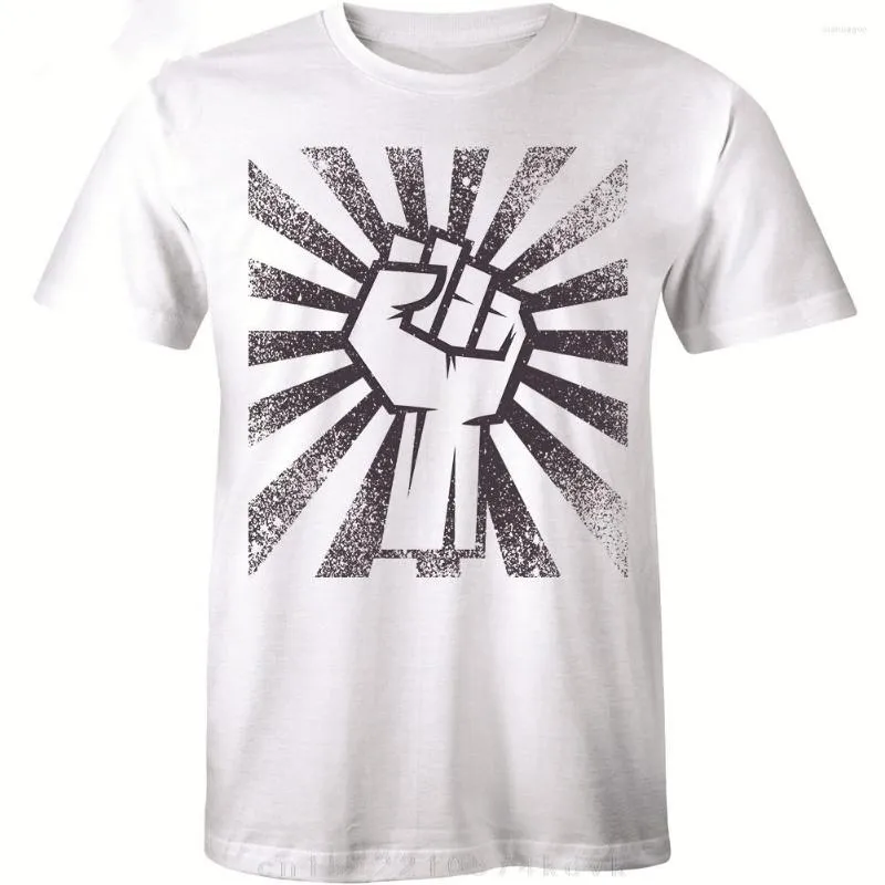 メンズTシャツを育てた拳シャツ - ユニティシンボル平和な抗議プライドメンズTシャツティー