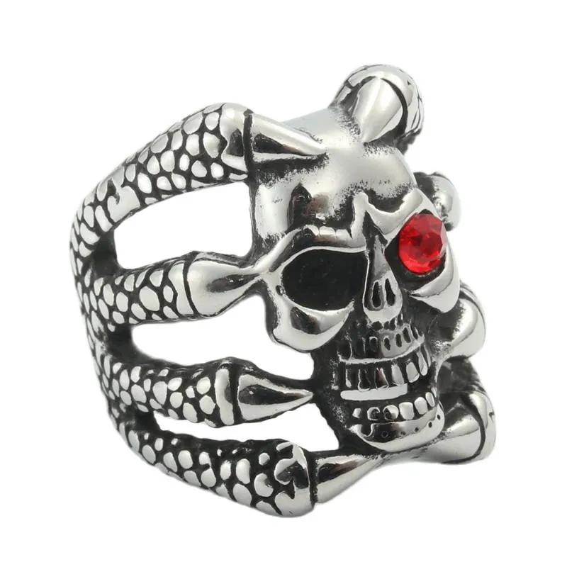 Wedding Rings Fashion Jewelry Stainless Steel Skull Ring Men Trendy Simple Punk Gift 24035Wedding