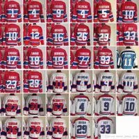 Montreal''Canadiens''New Retro Ice Hockey Jerseys 1 Jacques Plante 4 Jean Beliveau 5 bernie geoffrion 9 Maurice  10 Lafleur Koivu Moore  Laraque