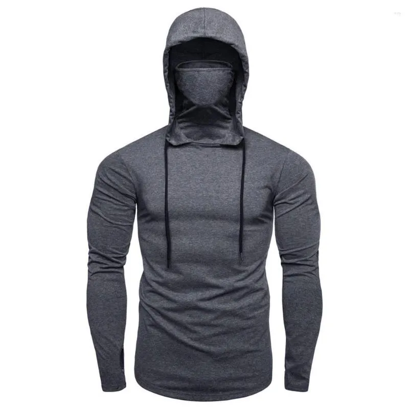 Herrtröjor masker män hoodie vinter sport splice man streetwear stor öppen gaffel manlig långärmad tröja sudaderas hombre