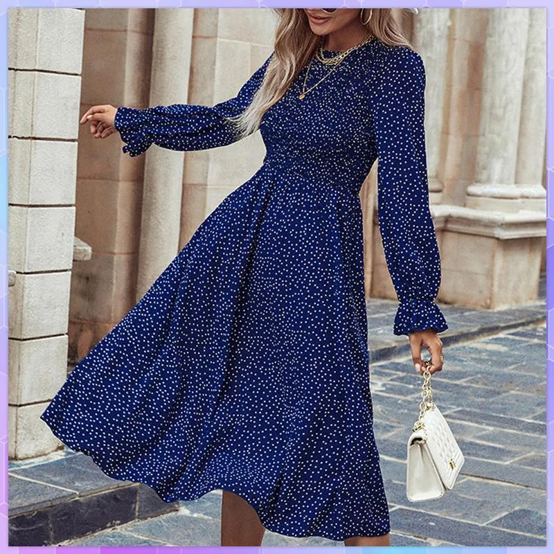 Ladies navy spot outlet dress