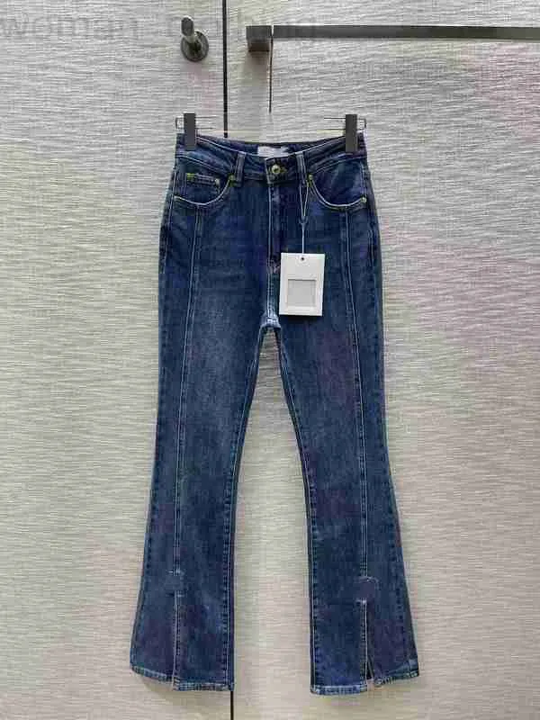 Jeans firmati 2023 Pantaloni a zampa d'elefante dello stilista della nuova primavera estate stesso stile RJ16 da donna di lusso