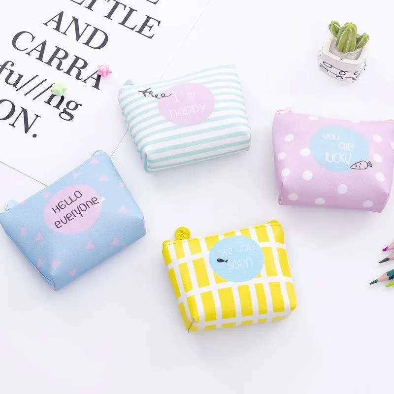 Storage Bags Cute Sanitary Pad Pouch Girls Napkin Tampon Bag Women Cosmetic Card Coin Purse Makeup Organizer MiniStorage