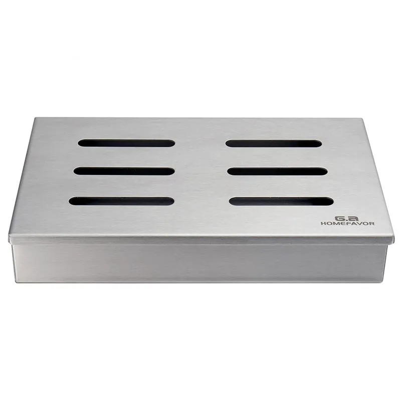 Verktygstillbehör G.A HomeForavor Brand Wood Chip Smoker Box för grill rostfritt stål Hål kall rökgenerator Custom BBQ