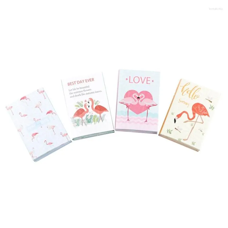 Confezione regalo 12 pacchi / lotto Fenicotteri Design Memo Sticker Notepad 6 Fold Pad Messaggio Promemoria Etichetta di carta Cancelleria all'ingrosso