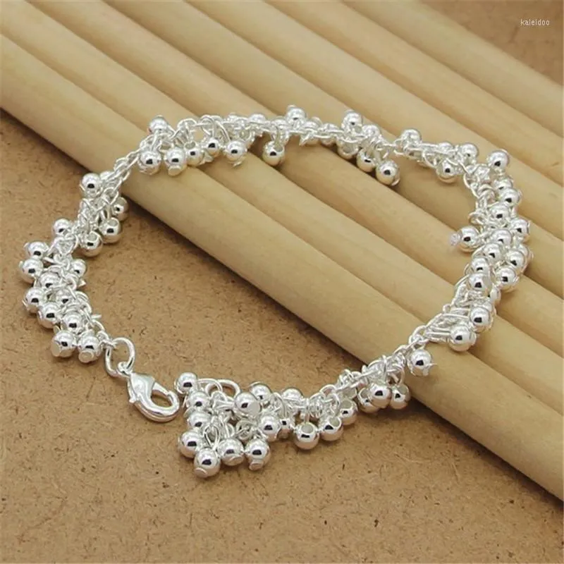 Bedelarmbanden van hoge kwaliteit zilveren armband druiven parel kralen eenvoudig voor dames feest sieraden cadeau 8inch