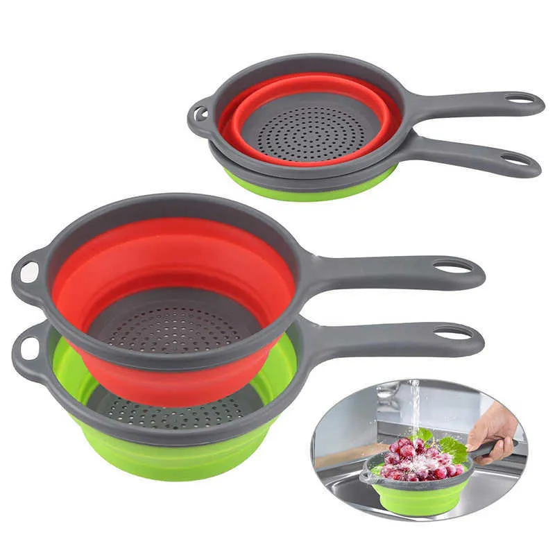 Pezzi scolapasta pieghevole in silicone - cestello di scolo in silicone - cestello di scolo per frutta e verdura con manico - scolapasta pieghevole da | Leroy Merlin