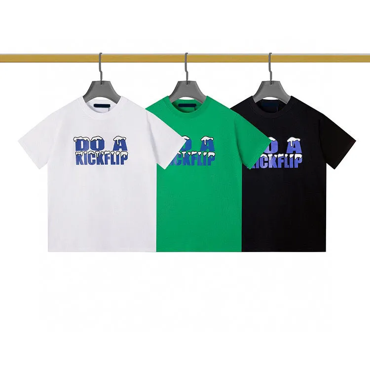 Herren-T-Shirts, Rundhalsausschnitt, bestickt und bedruckt, Sommermode im Polar-Stil mit reiner Street-Baumwolle e2e