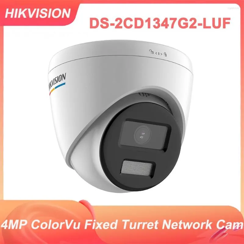 Originele Hikvision English DS-2CD1347G2-LUF 4MP IP67 Poe Colorvu Human Detection Ingebouwde microfoon vaste torentje netwerkcamera