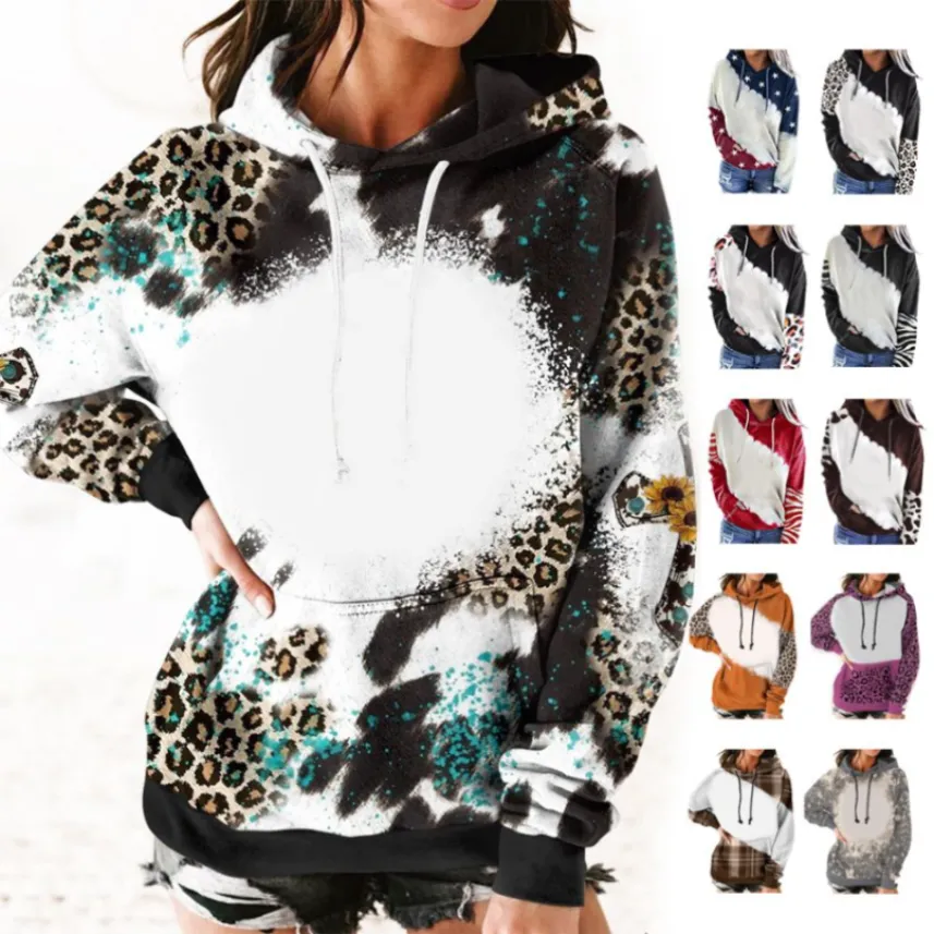 커스텀 인쇄용 로고 승화 블랭크 넥타이 염료 풀오버 스웨터 셔츠 남성과 여성을위한 가짜 표백 후드 U0304