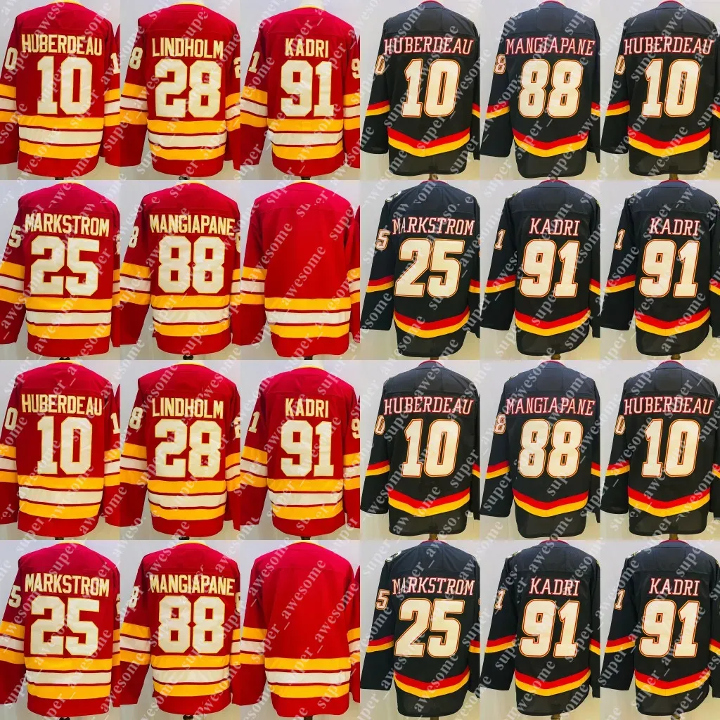 Custom 28 Elias Lindholm Jersey 10 Jonathan Huberdeau 25 Jacob Markstrom 88 Andrew Mangiapane 91 Nazem Kadri 68 Jaromir Jagr Maglie hockey