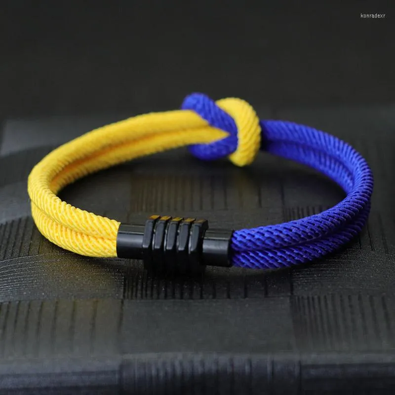 Bracelets de charme 2023 Menas Menas Bracelete de corda Concentric Nó Camping Sobrevivência Braclet Contraste Color Braslet Homme Presente para ele Pulsera