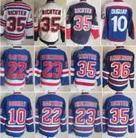 Men Hockey Retro 35 Mike Richter Jersey Vintage Classic 10 Ron Duguay 22 Mike Gartner 23 Jeff Beukeboom 36 Glenn Anderson 75th Anniversary Shirt